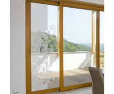 Wandkings Milchglasfolie Blumenranke 199 x 86 cm (H x B) für Fenster, Glastüren, Duschen & mehr