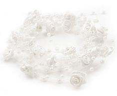2m 10m 30m Rosen Perlenband Perlenkette Perlengirlande Perlenschnur Hochzeit Deko Perlen Tischdeko Meterware