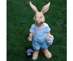 Dekofigur Hase mit Laterne Kaninchen Osterhase Osterdekoration Frühling Türdeko