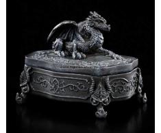 Drachen Schatulle mit Verzierungen - Schmuckkästchen Fantasy Figur Deko