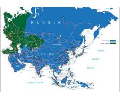 Posterlounge Leinwandbild 70 x 50 cm: Asien von Editors Choice - fertiges Wandbild, Bild auf Keilrahmen, Fertigbild auf echter Leinwand, Leinwanddruck