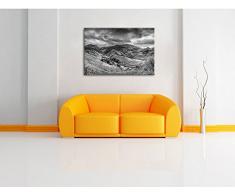 eine Berg Farm in Asien Kunst B&W, Format: 120x80 auf Leinwand, XXL riesige Bilder fertig gerahmt mit Keilrahmen, Kunstdruck auf Wandbild mit Rahmen, günstiger als Gemälde oder Ölbild, kein Poster oder Plakat