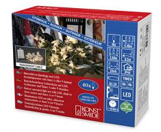 Konstsmide LED Dekolichterkette, Acryl Sterne, mit Lichtsensor, 6 und 9 Stunden Timer, 40 warm weiße Diode, batteriebetrieben, Außen IP44, 4x AA 1,5 V exklusive, transparentes Kabel 3760-103