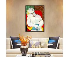 Danjiao Minimalistischen Pablo Picasso-The Dream Abstrakte Leinwand Gemälde Öl Poster Wandbild Für Wohnzimmer Wohnkultur Ungerahmt Wohnzimmer 60x90cm