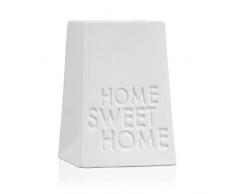 Teelichthalter HOME SWEET HOME H. 10cm 7x6,5cm weiß Porzellan Sandra Rich