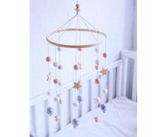 lets make Nordische Kinderzimmer Holzstern Perlen Baby Girl Handys Dekor Hängen Baby Kronleuchter Fotografie Requisiten Neugeborenes Geschenk (Pfirsich)