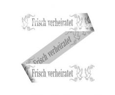 Absperrband Warnband 15 m Weiß Frisch verheiratet Hochzeit Wedding Deko Girlande
