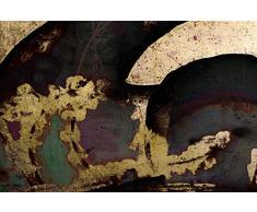 Queence | Acrylglasbild mit Blattgold | Wandbild Glasbild Acrylbild Rahmenlos | Abstrakte Kunst | Druck auf Acrylglas | Goldveredelung | Größe: 60x40 cm