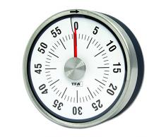 TFA Dostmann Puck Küchentimer, Eieruhr magnetisch, Timer, mit Restzeit-Anzeige, 0-60 Minuten, anthrazit, grau, 38.1028.10