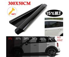 PoeHXtyy Auto Spiegelfolie Selbstklebend Sonnenschutzfolie Sichtschutzfolie Verdunkelungsfolie Tönungsfolie Tönungsrolle Schwarz UV-Schutz Kratzfest
