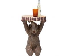 Kare Design Beistelltisch Animal Elefant Ø35cm, kleiner, runder Couchtisch, Holzoptik, Tierfigur als ausgefallener Wohnzimmertisch, (H/B/T) 53,5x36x35cm
