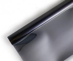 Ommda Fensterfolie Statisch Haftend Sonnenschutz Fensterfolie Blickdicht Von Aussen 97% UV-Schutz Schwarz 60x300cm