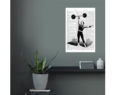artboxONE Poster 90x60 cm Romantik Schwarzweiß Retro Strong Man schwarzweiß hochwertiger Design Kunstdruck - Bild Romantik Schwarzweiß Retro von Artkuu