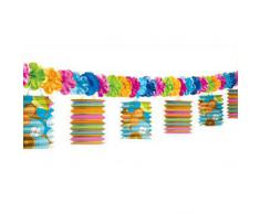 Girlande Blumen mit Uni und Bedruckte Lampions 365cm