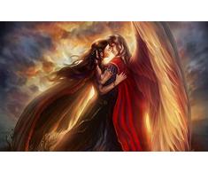 YULEXIN Puzzle 1000 Teile Geeignet Für Jugendliche Und Erwachsene Holzpuzzle Einzigartige Heimdekorationen Und Geschenke Engelpaar Küssen