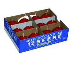 Cereria di Giorgio risthò Kerzen Kugel, Wachs, Rot, 4.5 x 4.5 x 4.5 cm, 12 Einheiten