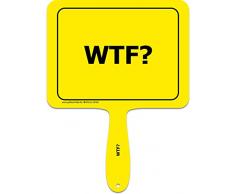 ARTICOO WTF? Sprüche Schild fürs Büro, Auto, Fotoshootings, Events oder Festivals | Lustiges Provokantes Spruchschild Funschild | Fotobox Photo Booth Hochzeit Party