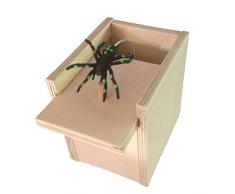 99native Spinne box scherzartikel Aprilscherze Day Panic Box Lustige Täuschung Schelmische Panik Kleine Holzkiste Spinne Scary Girl (Khaki)