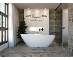 INDIGOS UG - WANDTATTOO / Wandsticker / Wandaufkleber / Aufkleber / Wandsticker w042 Spruch Engel sind dir so nah Frau Sexy Girl 80x25, schwarz