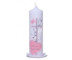 Taufkerze Laura in rosa