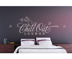 Grandora W817 Wandtattoo Spruch Chill Out Lounge Wohnzimmer Schlafzimmer schwarz 100 x 34 cm