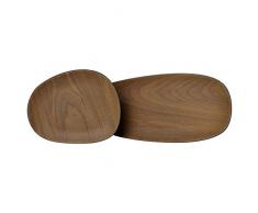 BIOZOYG Bio Snackteller Set 2 Stück Holzoptik Anthrazit I Bambus Servier-Schalen 16 x 13 cm und 30 x 12 cm I Umweltfreundliches Bambus-Geschirr Teller-Set Dekoteller Bambus Snackschale Dekotablett