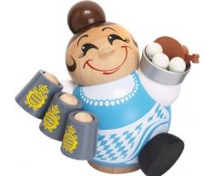 Weihnachtsfigur Kugelräuchermann Kellnerin HxBxT = 10x11x9cm NEU Räuchermann Schnee Rauchmann Räucherfigur Räucherkerze Figur Holz Seiffen Erzgebirge Holz Rauchfigur Dekoration Weihnachten