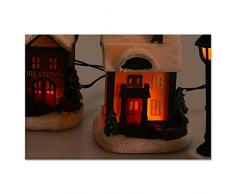 Sanifri home - beleuchtetes Weihnachtsdorf, mit LED-Beleuchtung (10-teilig)