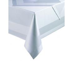 Damast Tischdecken Tischtuch Mitteldecken weiß mit Atlaskante 250x130 cm