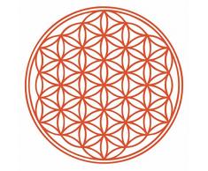 Blume des Lebens - Baum Wandtattoo in 6 Größen - Wandaufkleber Wall Sticker (30 x 30 cm, 34_orange)