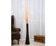 Leewadee Große Bodenvase für Dekozweige hohe Standvase Design Holzvase 75 cm, Wasserhyazinthe, schwarz