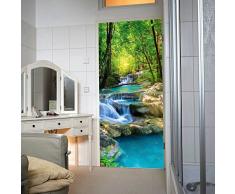 murimage Türtapete Wasserfall 86 x 200 cm inklusive Kleister Wald Fluß Tapete Dschungel Thailand Asien Tropen Tropisch Tapete Fototapete