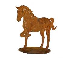EQT-TEC *Premium* Gartendekoration Pferd Edelrost Figuren Garten Deko Dekoration Gartenstecker Roststecker Rostoptik
