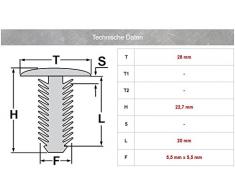 10x Universal Plastik Tannenbaum Clip in Schwarz | 20 mm x 28 mm