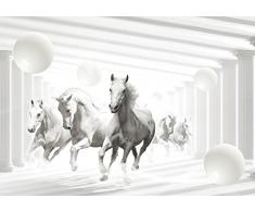 FORWALL Fototapete Vlies - Tapete Moderne Wanddeko Abstrakte Pferde VEXXL (312cm. x 219cm.) AMF10154VEXXL Wandtapete Design Tapete Wohnzimmer Schlafzimmer