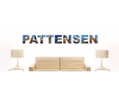 Wandtattoo farbige Wandschrift Städtename Pattensen mit Sehenswürdigkeiten 180 x 20 cm Länge