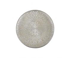 Objektkult Deko-Teller Holz Natur mit Glitzer, Holzteller, Weihnachtsteller, Durchmesser 49 cm, wunderschöner Teller für stimmungsvolle Deko oder als Unterlage für den Adventskranz oder Keksteller