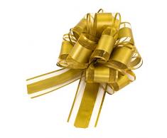 Oblique Unique® Geschenk Schleife mit Geschenkband Matt für Geschenke Tüten Zuckertüten zum Basteln Dekorieren Verzieren - Farbe wählbar (Gold)