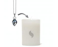 DESVELARE Kerze mit Schmuck Anhänger Love Tear Swarovski Elements im Inneren