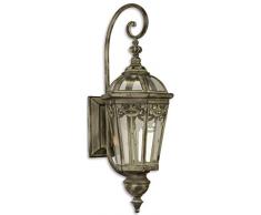 Casa Padrino Jugendstil Wandlaterne/Wandkerzenleuchter Antik Grau 21 x 23,8 x H. 59,5 cm - Garten & Terrassen Accessoires