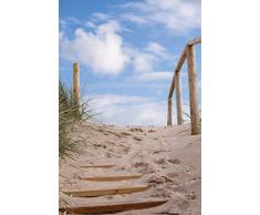 Wallario Acrylglasbild Auf der Holztreppe zum Strand - 60 x 90 cm in Premium-Qualität: Brillante Farben, freischwebende Optik