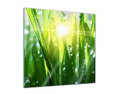 Glasbild mit Winter SALE Gras II 30x30 cm - Deko Glas - Wandbild aus Glas - Bild auf Glas - moderne Glasbilder - Glasfoto - Echtglas - kein Acryl - Handmade