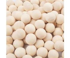 Jdesun Rund Holzkugeln, 200 STK. Natürlich Holzkugel ohne Bohrung Holzperlen Bastelperlen Schmuck Zubehör Naturfarben zum Basteln, Fädeln und Bemalen - Durchmesser 10mm