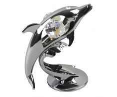 Crystocraft Deko-Figur Delphin mit Glas-Steinen besetzt
