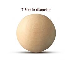 KEIBODETRD Massivholz Runde Kugel Natürliche Holz Handwerk Manuelle DIY Zubehör Große Bemalte Kugel Dekoration