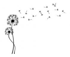 Wandtattoo Pusteblumen ( Farbe hellrotorange / Größe 56x160cm )