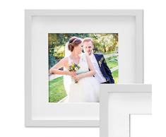 PHOTOLINI 3D-Bilderrahmen tief Objektrahmen 30x30 cm Weiss zum Befüllen für Gegenstände mit Passepartout Modern