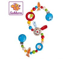 Eichhorn 100017010 - Baby Wagenkette mit Hasenmotiv, 54cm, FSC 100% Zertifiziertes Buchenholz, Made in Germany