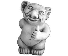 gartendekoparadies.de Großer massiver XXL Troll Alles prima! Gnom Wichtel Kobold Steinguss frostfest