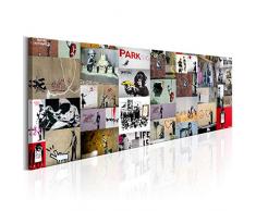 decomonkey Bilder Banksy 120x40 cm 1 Teilig Leinwandbilder Bild auf Leinwand Vlies Wandbild Kunstdruck Wanddeko Wand Wohnzimmer Wanddekoration Deko Graffiti Hipster Retro Polizei AFFE